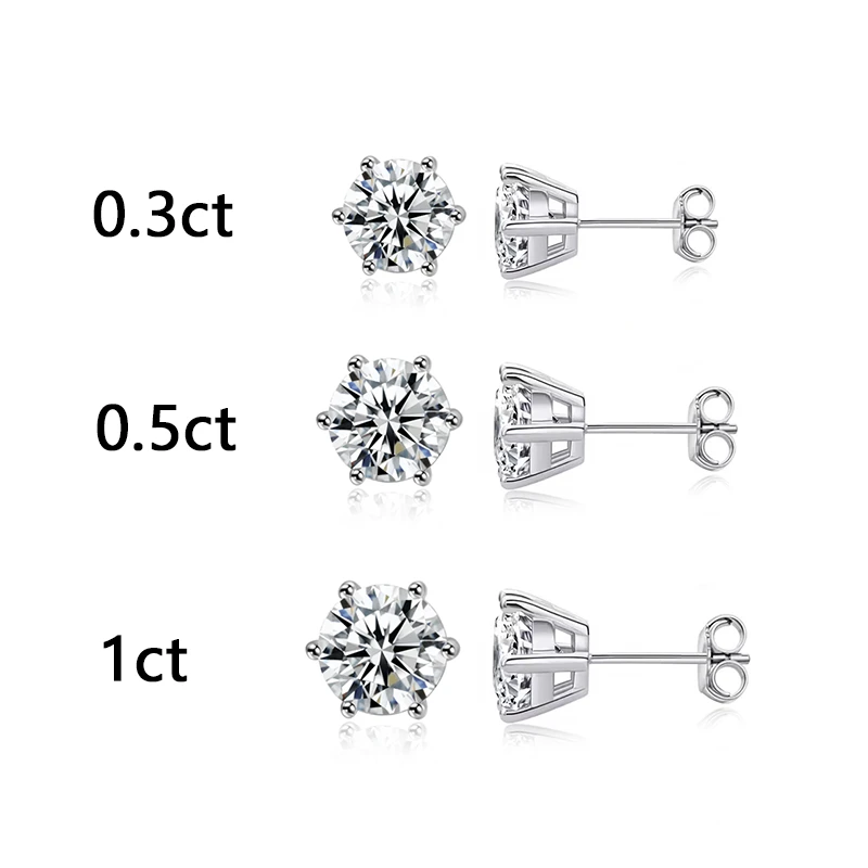 925 Bông tai phụ nữ bạc Sterling Moissanite