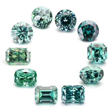 Moissanite màu xanh đậm